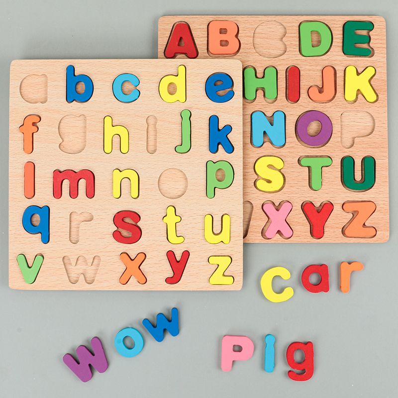 AliExpress Kids Alphabetic Arithmetic Number Geometric Shapes Wooden Puzzle Montessori Preschool Learning Educational Game Toy for Children, view 4