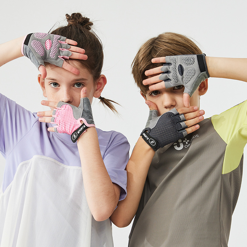 AliExpress Kids' Anti-Slip Half-Finger Cycling Gloves, view 3