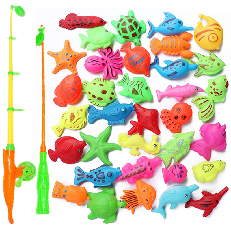 AliExpress Kids Fishing Toy Set Play Water Toys for Baby Magnetic Rod and Fish Indoor Outdoor Leisure Entertainment Games for Children TMZ