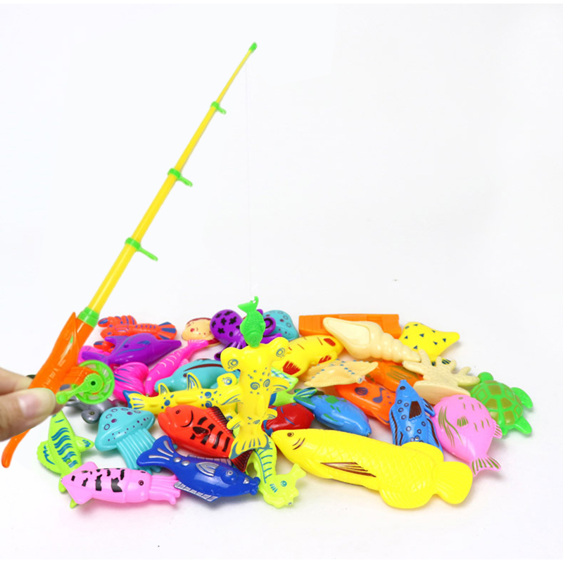 AliExpress Kids Fishing Toy Set Play Water Toys for Baby Magnetic Rod and Fish Indoor Outdoor Leisure Entertainment Games for Children TMZ, view 4