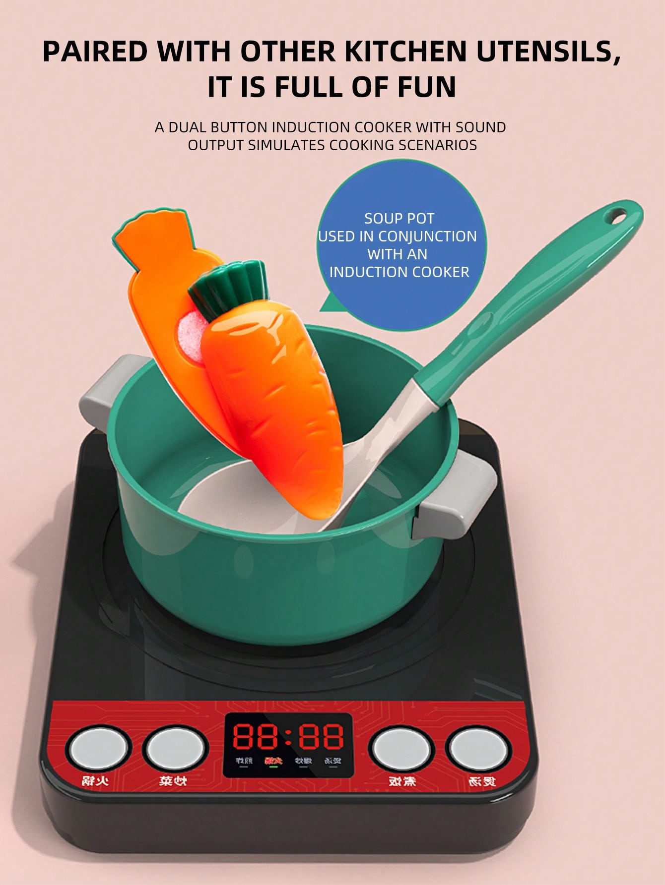 AliExpress Kids Kitchen Toys Pretend Play Cooking and Serving Utensils with Play Pots Kitchen Accessories Kit Fruit Cutting Tools for Girls, view 3
