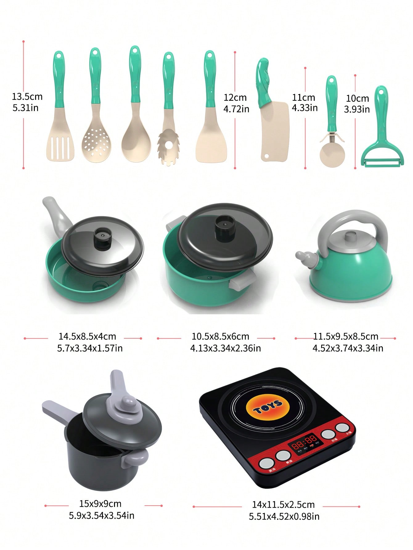 AliExpress Kids Kitchen Toys Pretend Play Cooking and Serving Utensils with Play Pots Kitchen Accessories Kit Fruit Cutting Tools for Girls, view 5