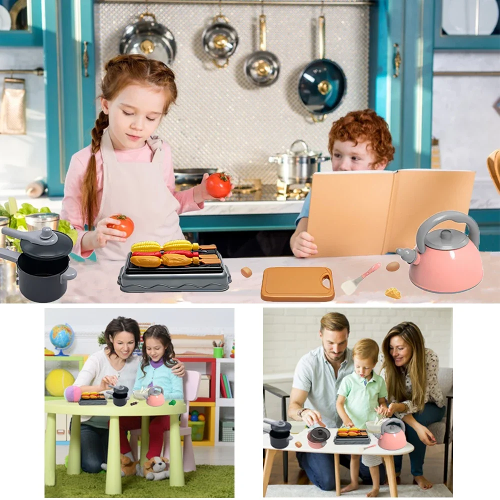 AliExpress Kids Kitchen Toys Set 92/69/59 PCS Play Kitchen Accessories Kit with Play Pots Pretend Food Cooking Toy Toddler Girls Boy Gift, view 2