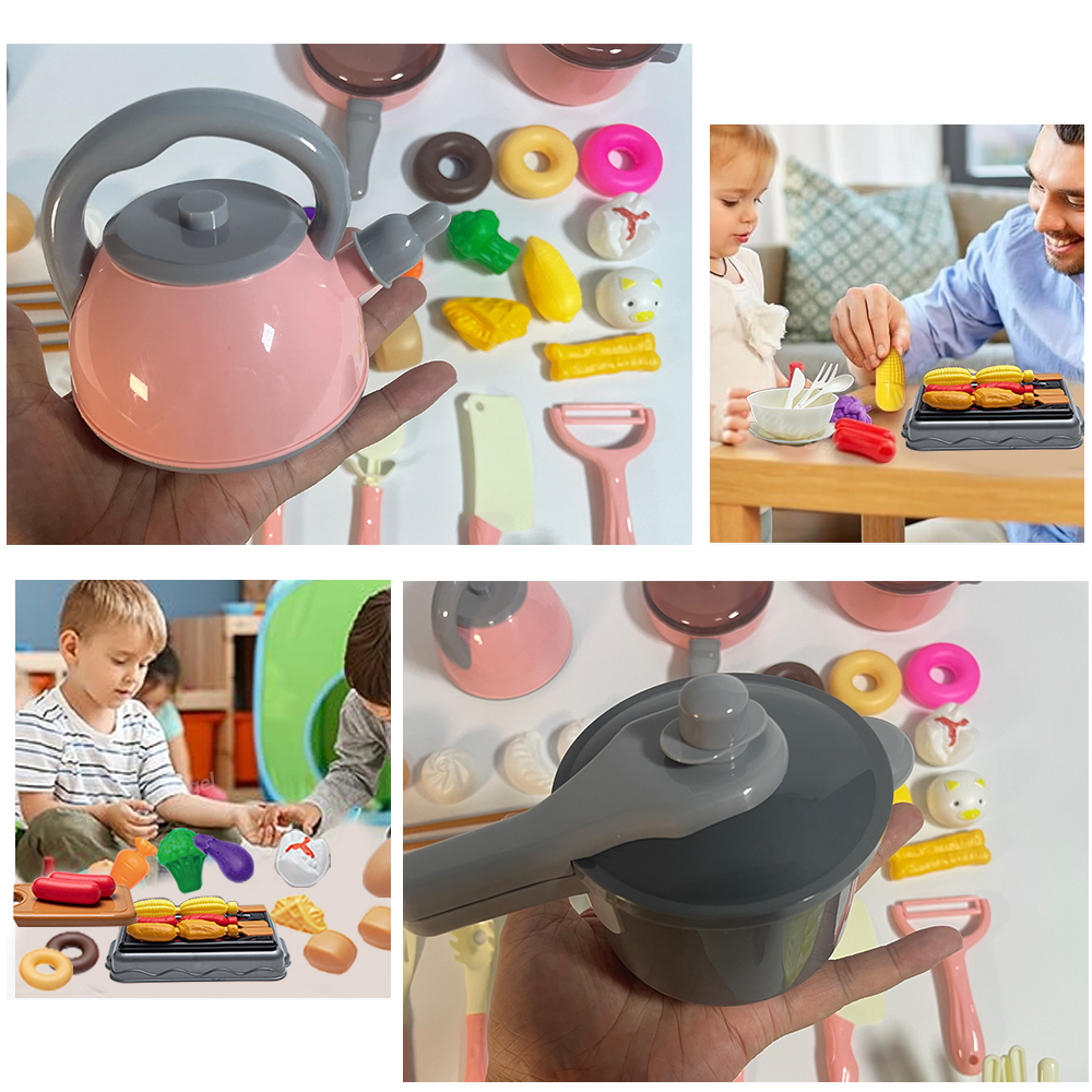 AliExpress Kids Kitchen Toys Set 92/69/59 PCS Play Kitchen Accessories Kit with Play Pots Pretend Food Cooking Toy Toddler Girls Boy Gift, view 3