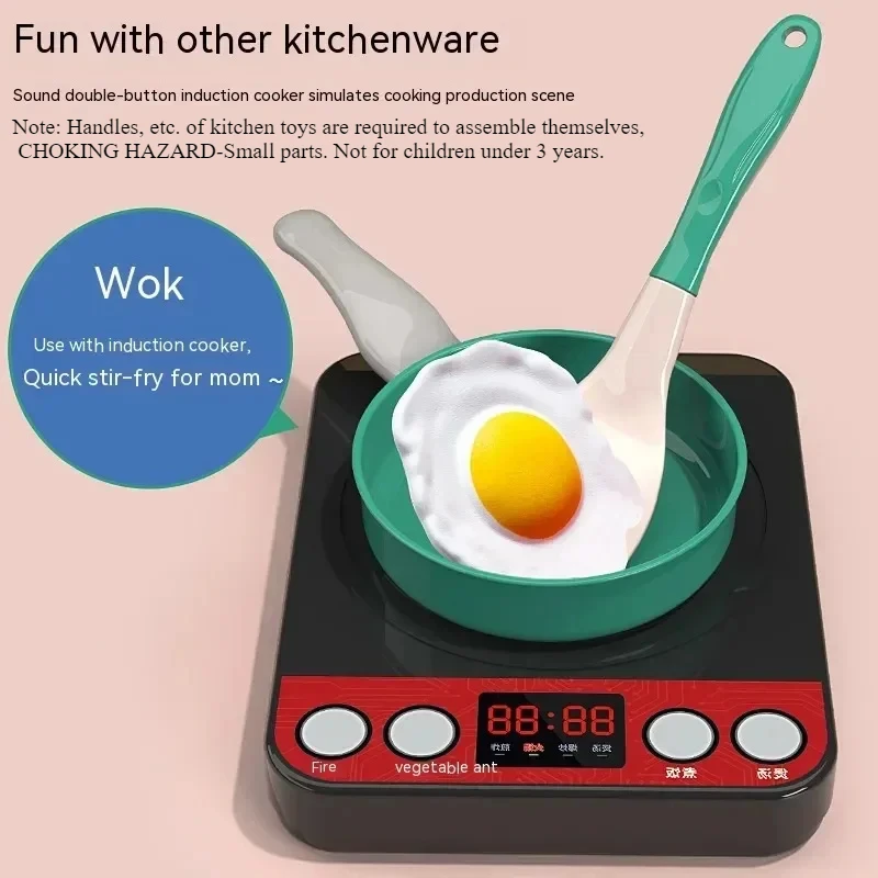 AliExpress Kids Kitchen Toys Set 92/86/69/59PCS Play Kitchen Accessories Kit with Play Pots Pretend Food Cooking Toy Toddler Girls Boy Gift, view 3