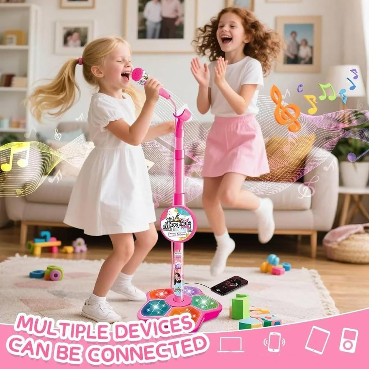 AliExpress Kids Microphone Stand Toy Portable Children's Karaoke Electronic Durable Party Karaoke Microphone Stand Kids Karaoke Machine, view 2