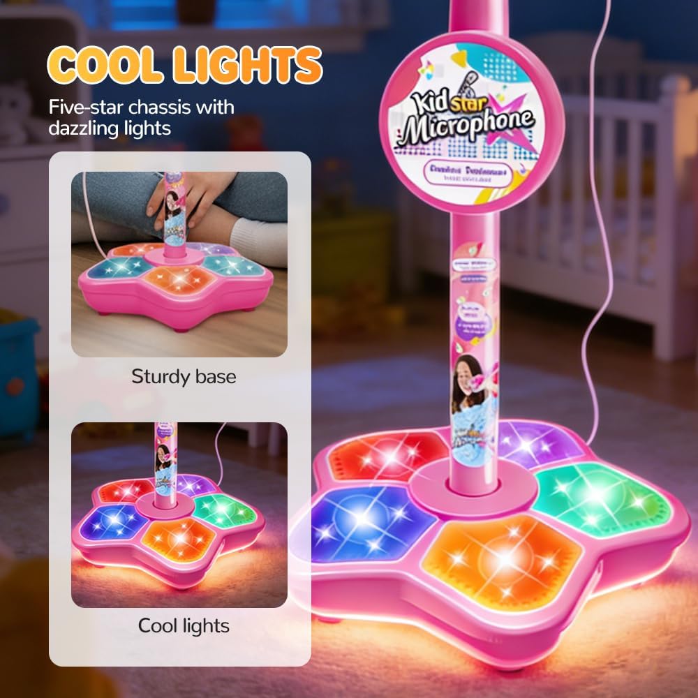 AliExpress Kids Microphone Stand Toy Portable Children's Karaoke Electronic Durable Party Karaoke Microphone Stand Kids Karaoke Machine, view 3