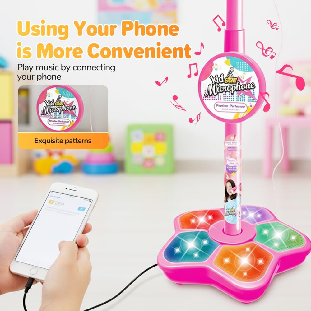 AliExpress Kids Microphone Stand Toy Portable Children's Karaoke Electronic Durable Party Karaoke Microphone Stand Kids Karaoke Machine, view 4