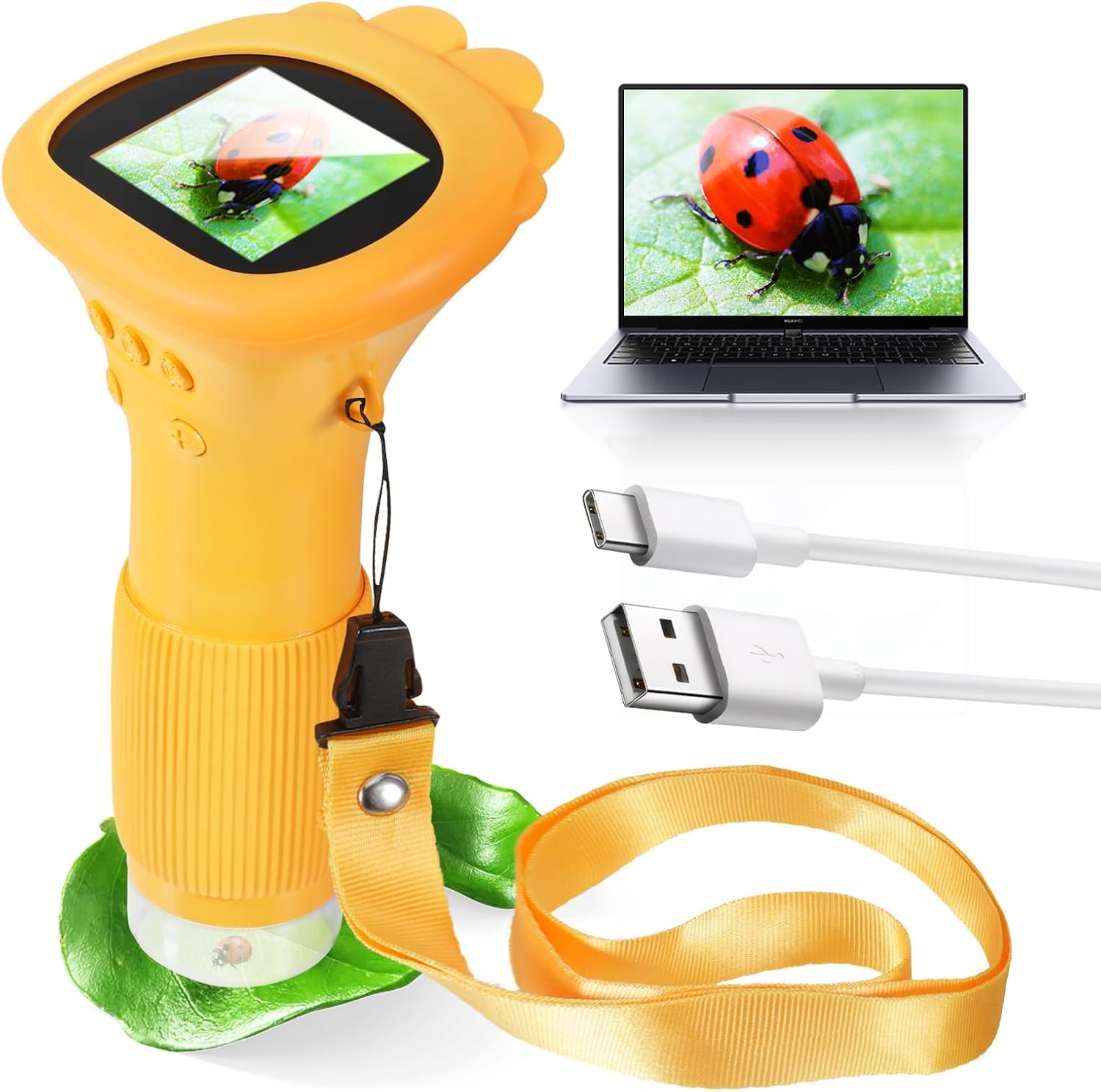 AliExpress Kids Microscope 1000x Magnifier Microscope 200 Megapixels With LED Photo Video Function Educational Toys Science For Children