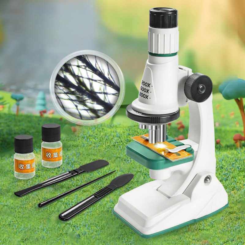 AliExpress Kids Microscope Kit 200x 600x 1200x Biological Science Stem Toy Hand Loupe School Educational Pocket Microscope with LED Light, view 2