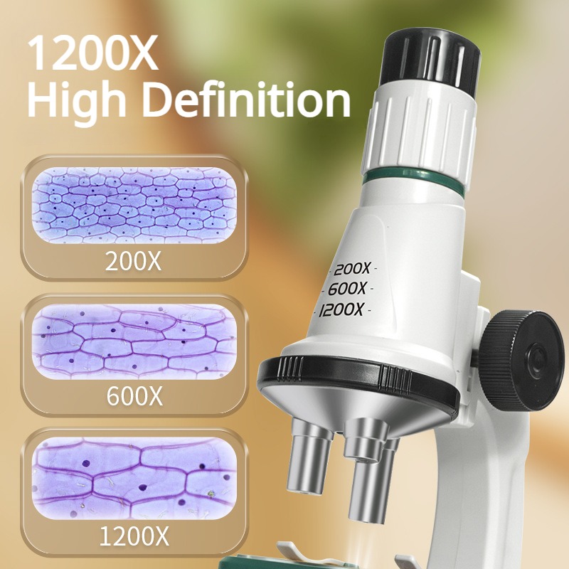 AliExpress Kids Microscope Kit 200x 600x 1200x Biological Science Stem Toy Hand Loupe School Educational Pocket Microscope with LED Light, view 3