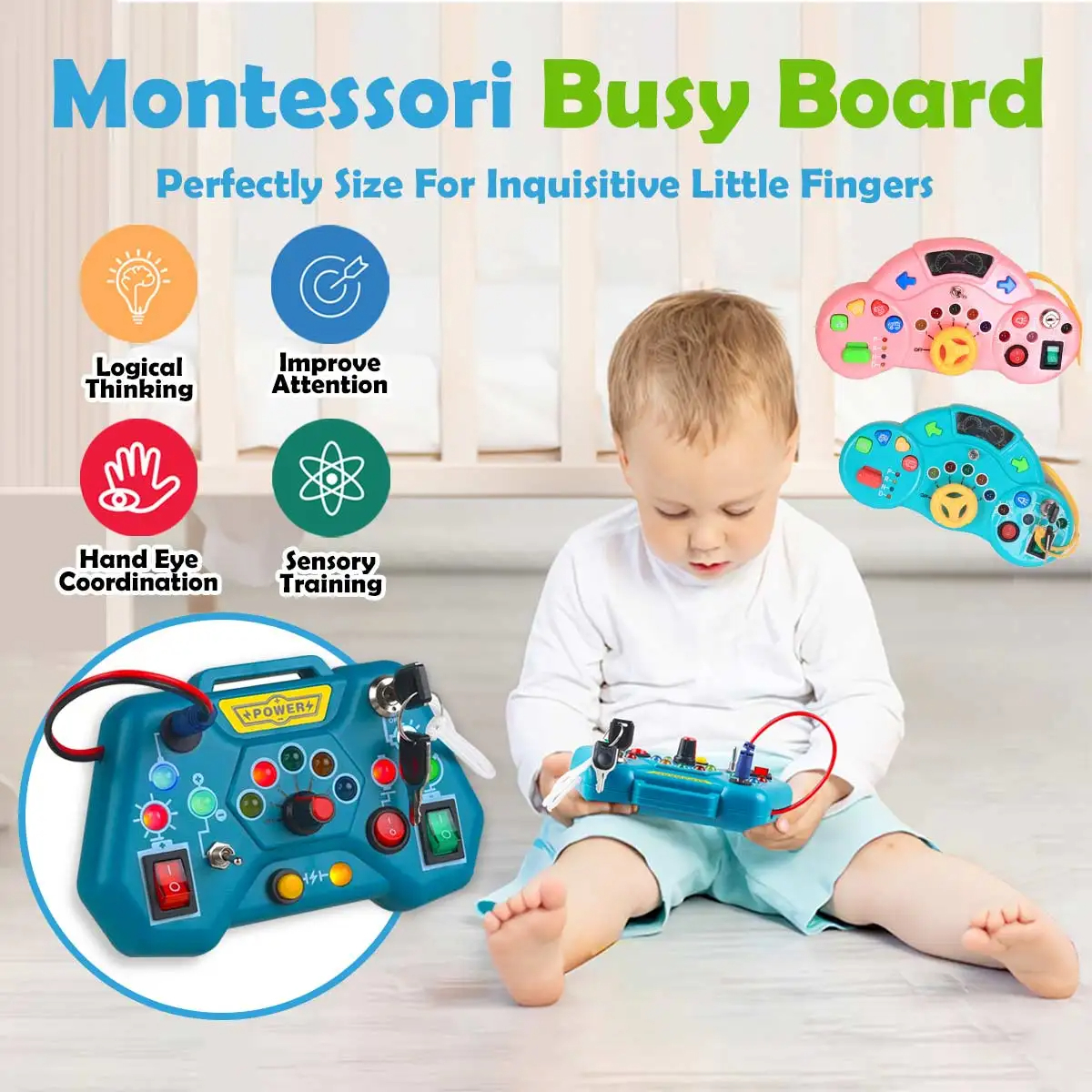 AliExpress Kids Montessori Busy Board, Early Educational Toy, Perfect Travel & Gift for Toddlers, view 4