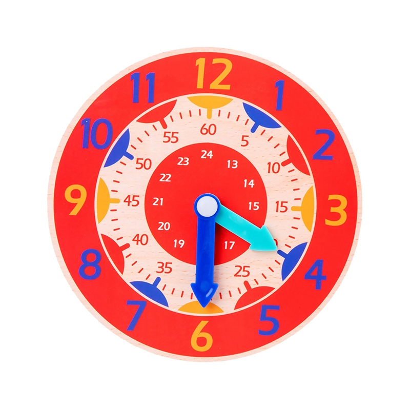 AliExpress Kids Montessori Wooden Clock Toys Time Learning Teaching Aids Educational Toys For Children Primary School Clever Board Toy, view 2