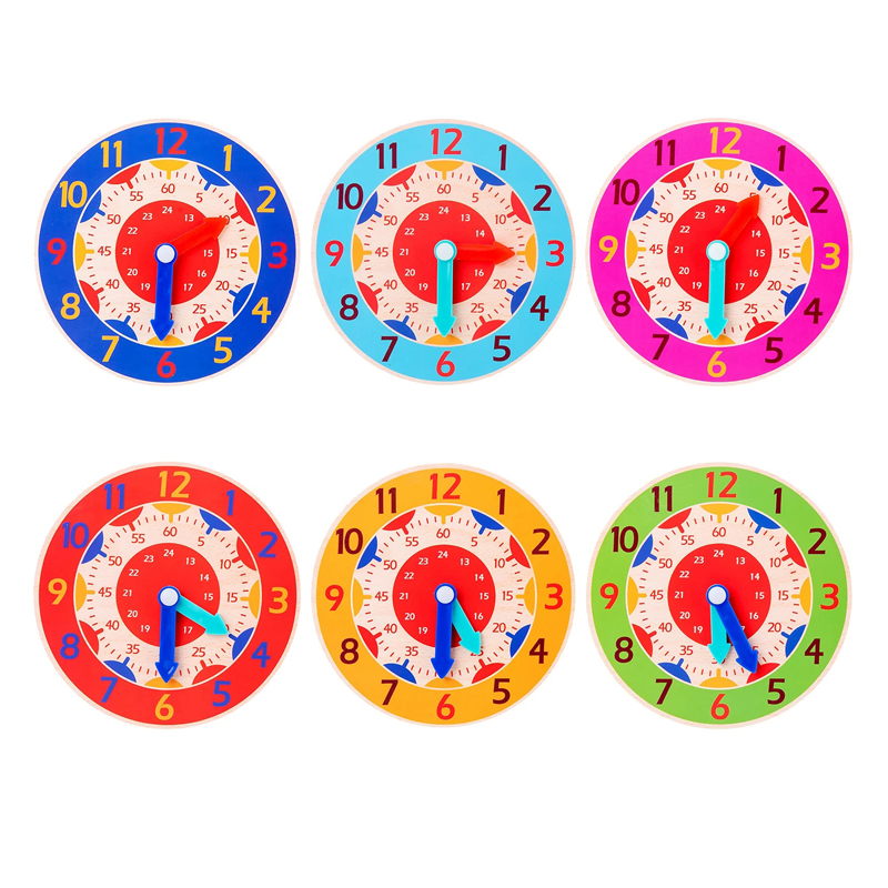 AliExpress Kids Montessori Wooden Clock Toys Time Learning Teaching Aids Educational Toys For Children Primary School Clever Board Toy, view 5