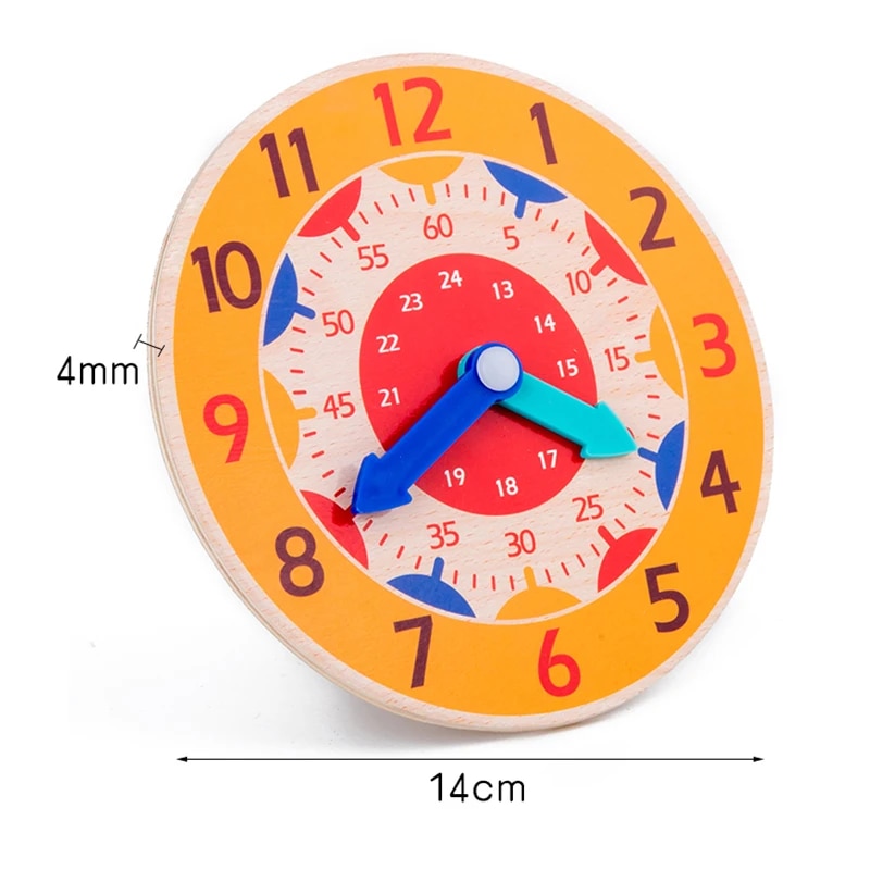 AliExpress Kids Montessori Wooden Clock Toys Time Learning Teaching Aids Educational Toys For Children Primary School Clever Board Toy, view 6