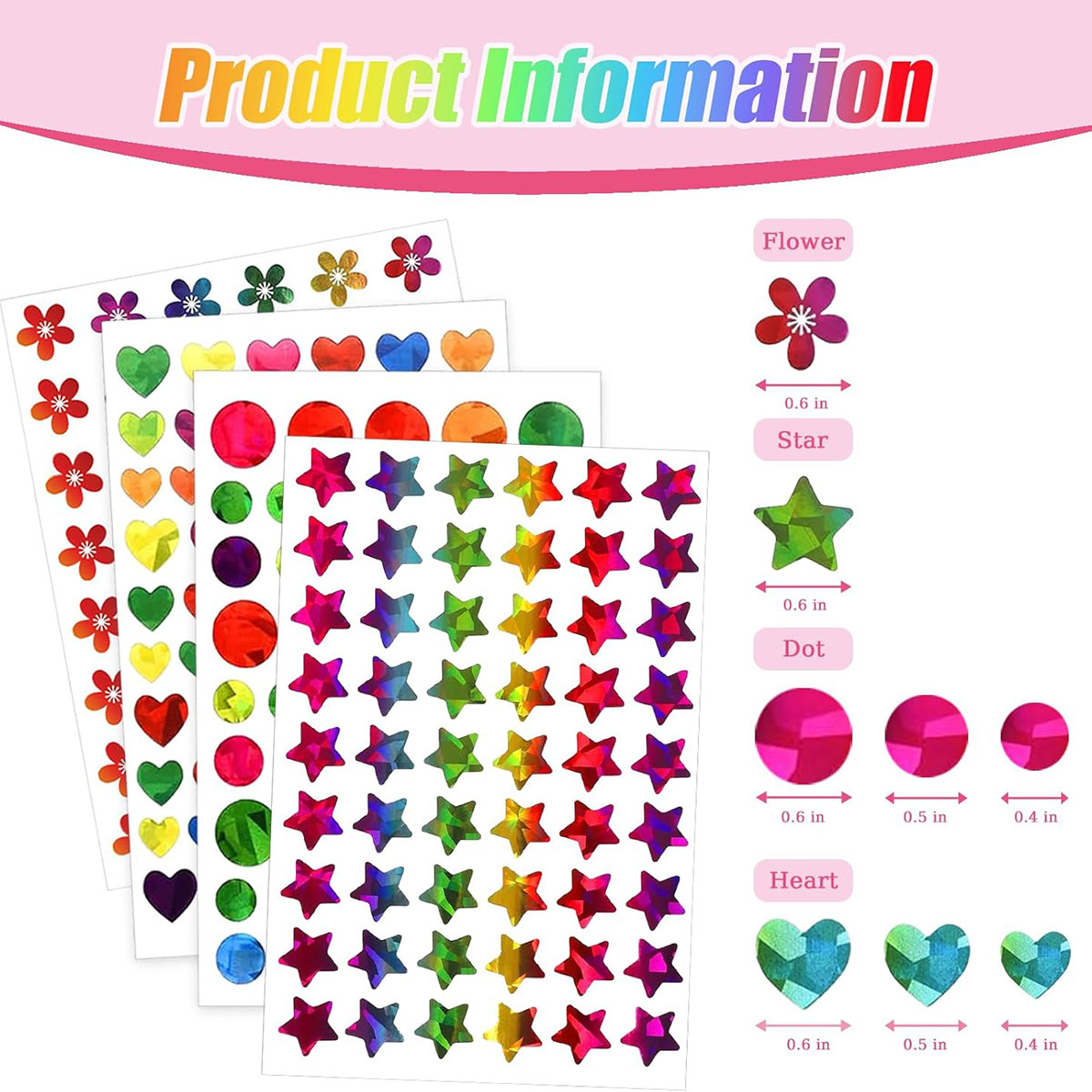 AliExpress Kids Reward Sticker Stars Flowers Hearts Dots Sparkly Holographic Stickers Behavior Chart School Student Supplies DIY Decoration, view 3