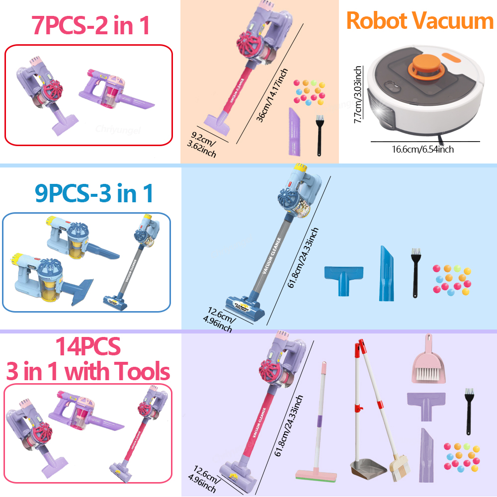 AliExpress Kids Simulation Electric Vacuum Cleaner Cleaning Set for Toddlers Role Play Housekeeping Educational Toys Girl Boy Gifts, view 5
