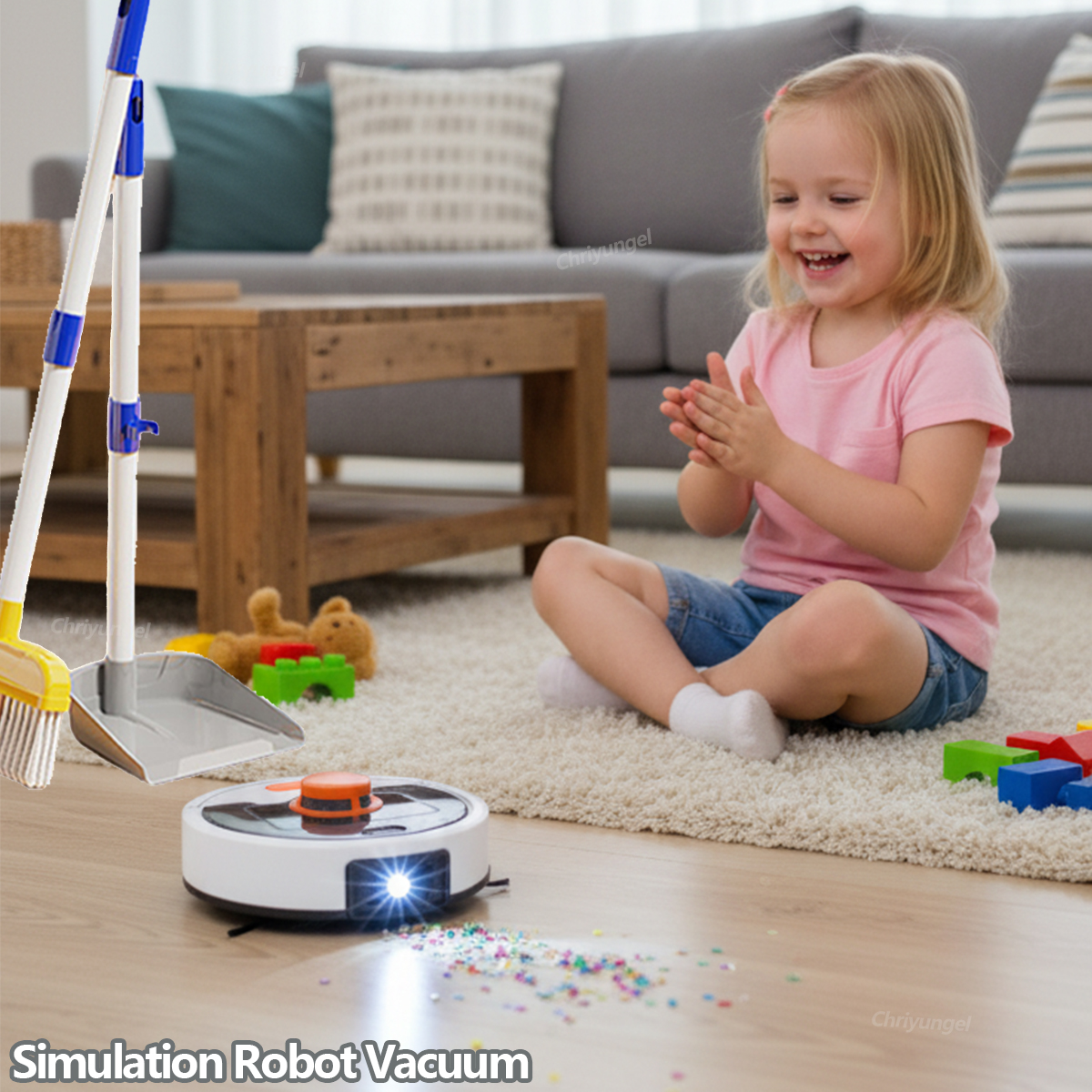 AliExpress Kids Simulation Electric Vacuum Cleaner Cleaning Set for Toddlers Role Play Housekeeping Educational Toys Girl Boy Gifts, view 6