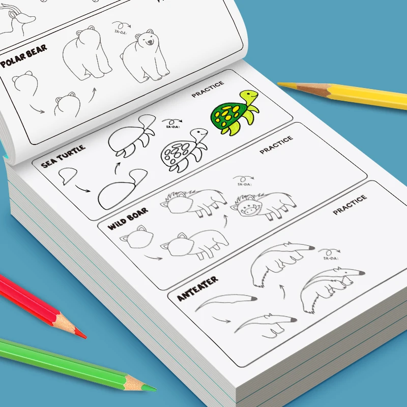 AliExpress Kids Step-by-Step Drawing Book - Learn How to Draw Everything Easy Tutorial for Children, Creative Gift, view 2