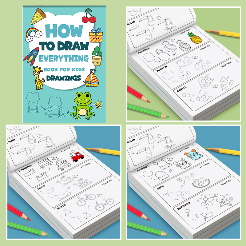 AliExpress Kids Step-by-Step Drawing Book - Learn How to Draw Everything Easy Tutorial for Children, Creative Gift, view 6