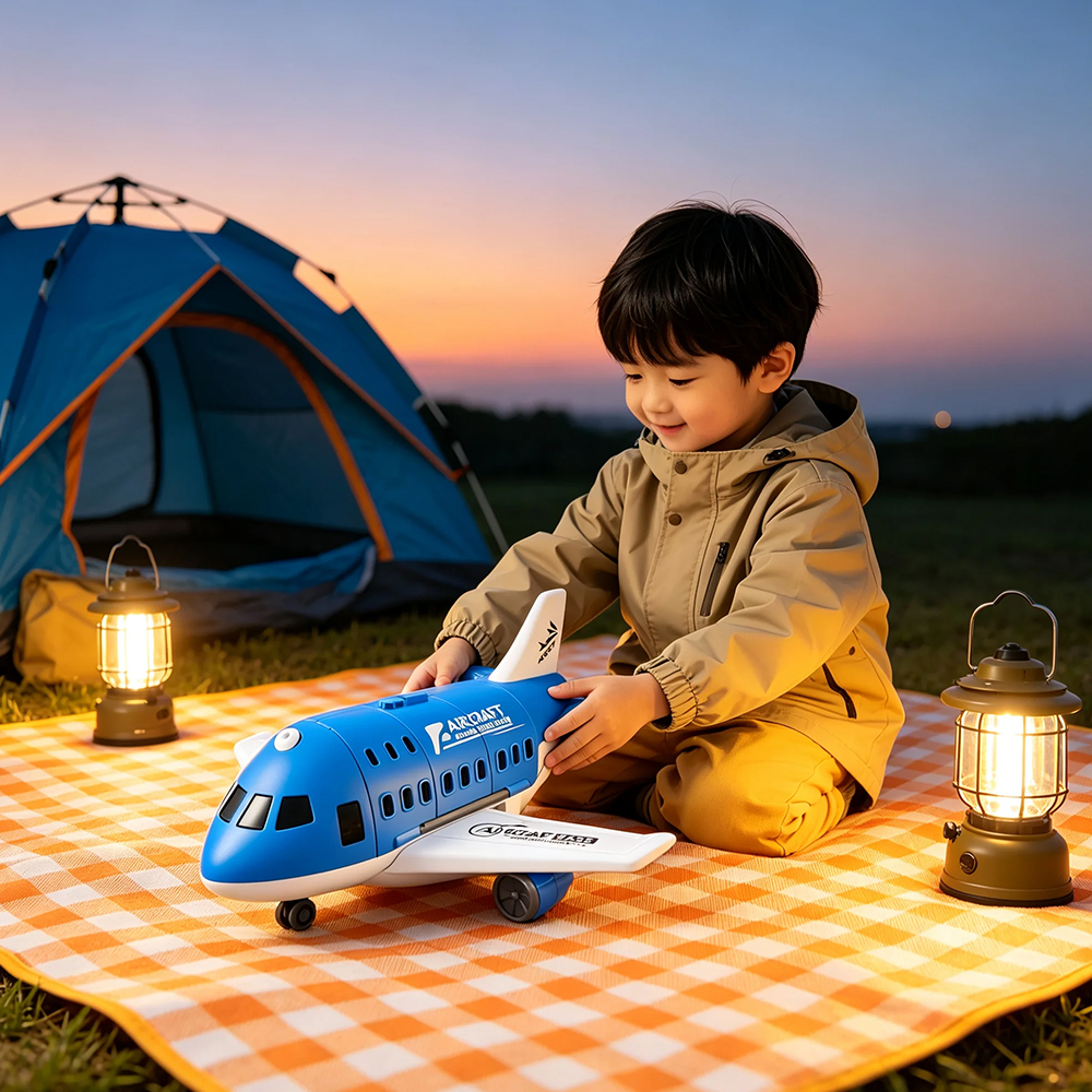 AliExpress Kids Toy Plane Foldable Storage Passenger Plane Model Helicopter Inertia Car Track Vehicle, view 3
