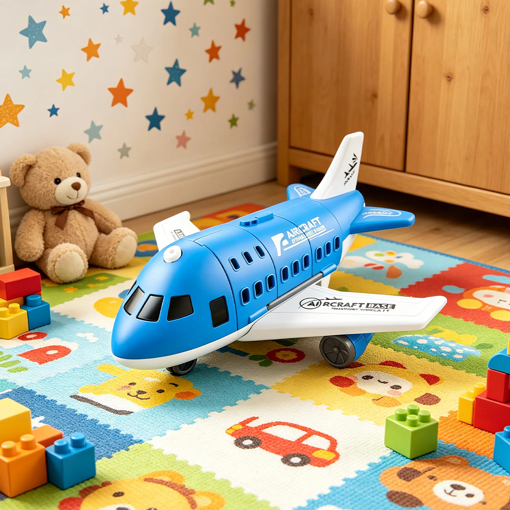 AliExpress Kids Toy Plane Foldable Storage Passenger Plane Model Helicopter Inertia Car Track Vehicle, view 4