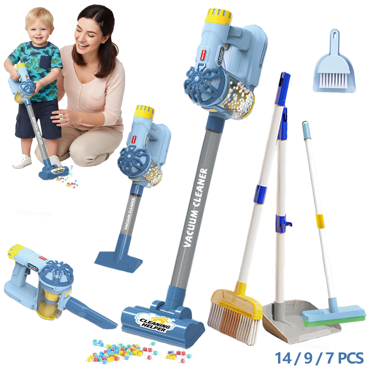 AliExpress Kids Vacuum Cleaner Toy Electric Realistic Pretend Play Housekeeping Cleaning Set for Toddlers Educational Gift for Boys Girls