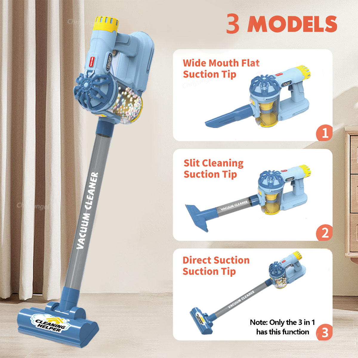AliExpress Kids Vacuum Cleaner Toy Electric Realistic Pretend Play Housekeeping Cleaning Set for Toddlers Educational Gift for Boys Girls, view 5