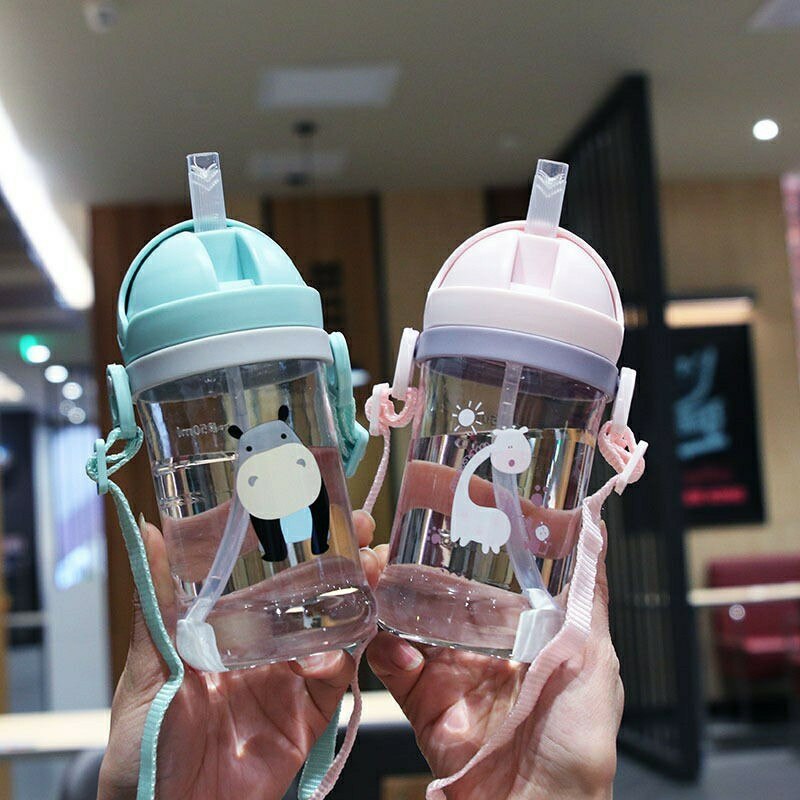 AliExpress Kids Water Bottle 350ml Leak Proof Sippy Cup with Gravity Ball Straw Wide Mouth for Toddler Baby Cup Auto-Sealing Straw Cup