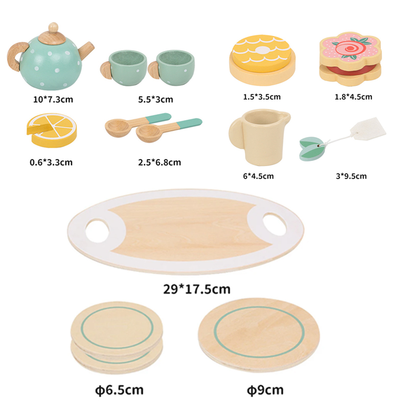 AliExpress Kids Wooden Tea Set Play House Pretend Make Tea Play With Teapot Teacup Afternoon Snack Role Playing Toys Boys Girls Gift, view 6