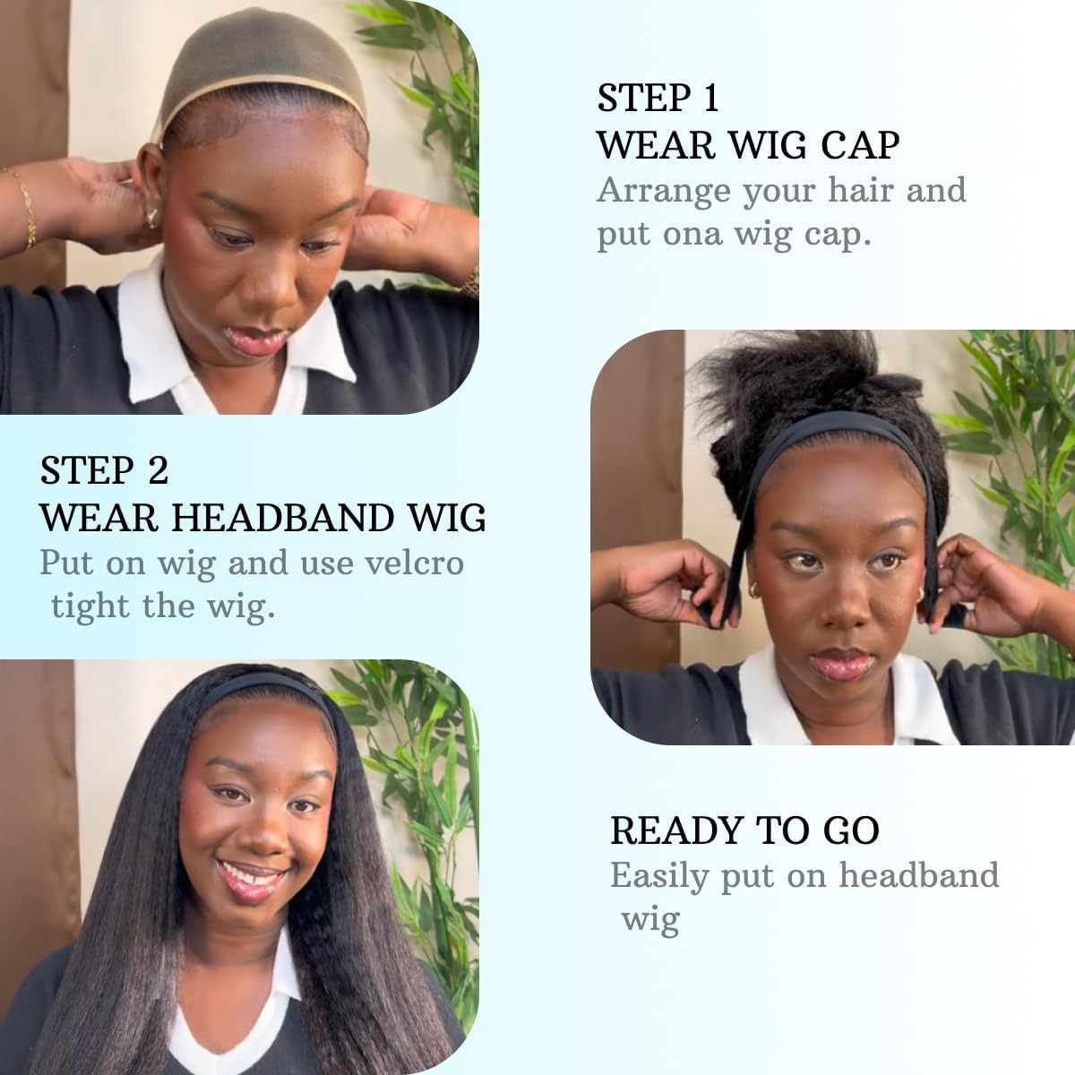 AliExpress Kinky Straight Headband Wigs 22inch for Black Women Kinky Wigs with Headband Glueless None Lace Front Synthetic Yaki Headband Wi, view 3