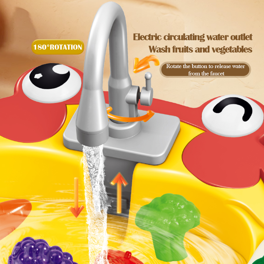 AliExpress Kitchen Dishwasher Playing Toys, Electric Play Kitchen Sink Simulated Kitchen Accessories Foods Fork Cup Gifts for Boys Girls, view 3