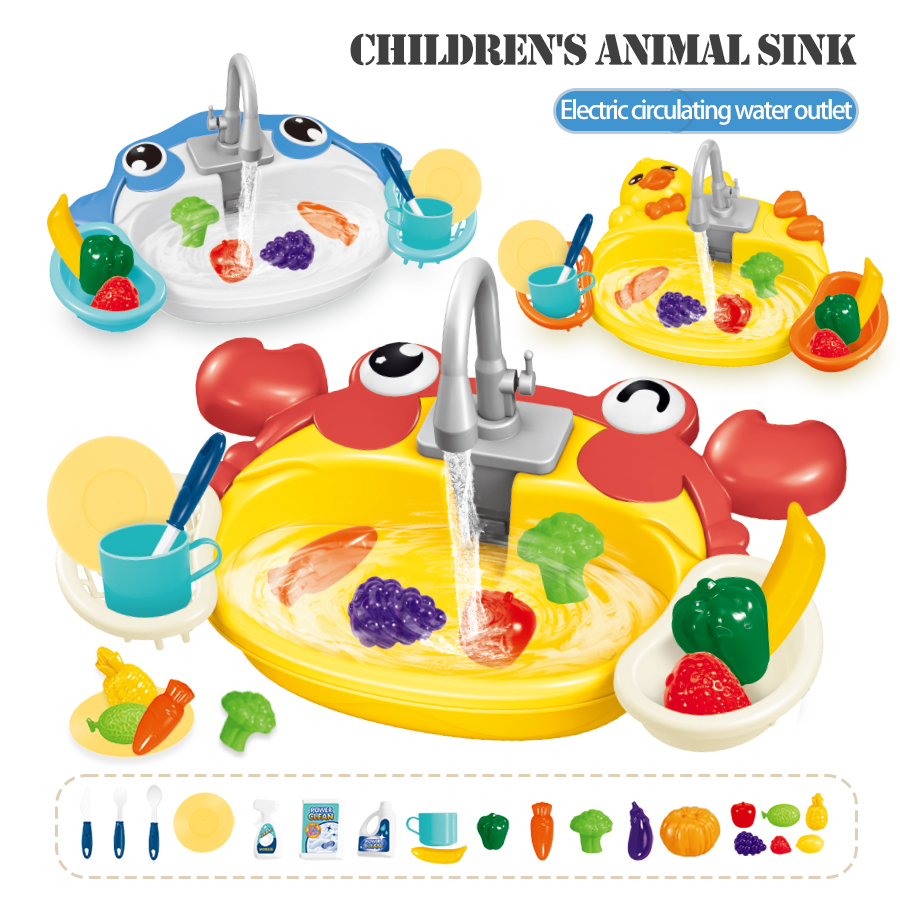 AliExpress Kitchen Dishwasher Playing Toys, Electric Play Kitchen Sink Simulated Kitchen Accessories Foods Fork Cup Gifts for Boys Girls, view 4