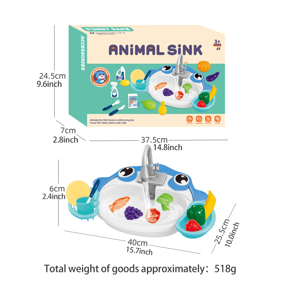 AliExpress Kitchen Dishwasher Playing Toys, Electric Play Kitchen Sink Simulated Kitchen Accessories Foods Fork Cup Gifts for Boys Girls, view 6