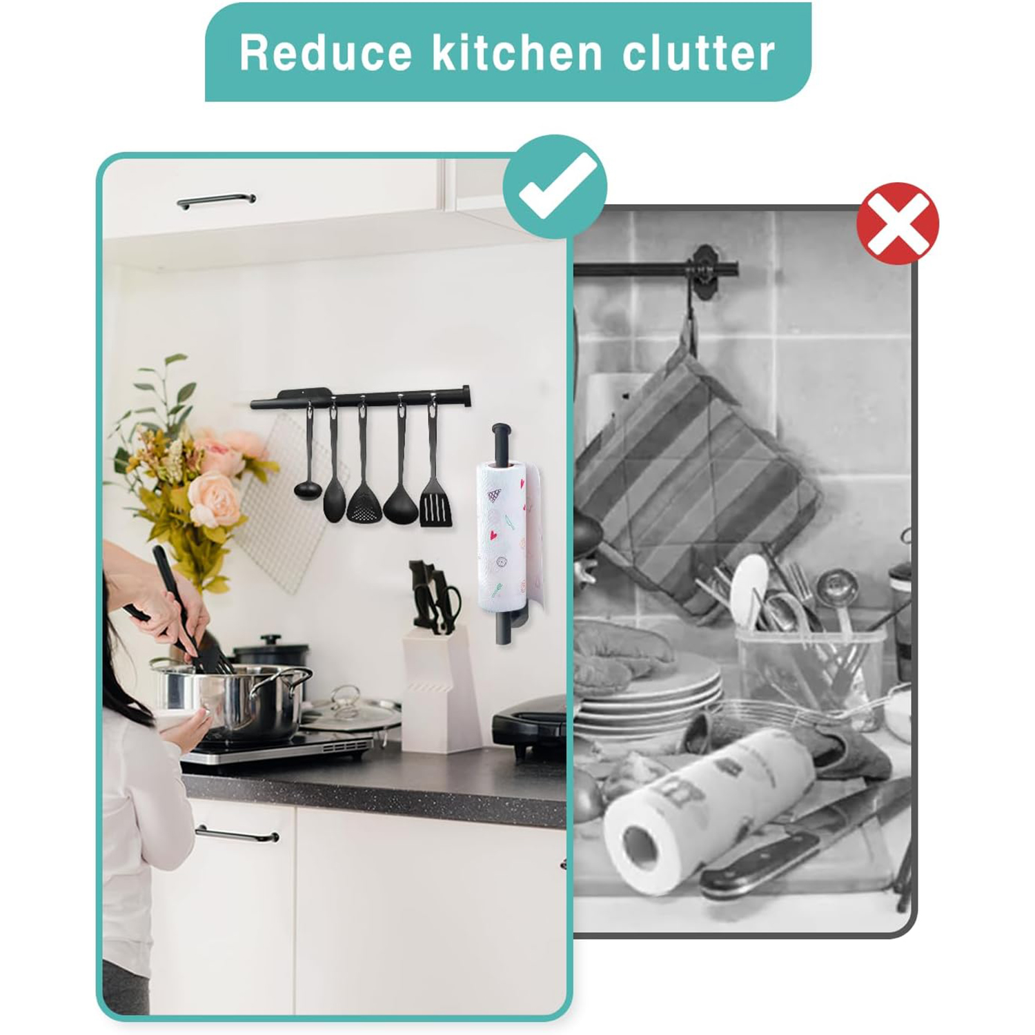 AliExpress Adhesive Kitchen Paper Towel Holder for Cabinets, view 4