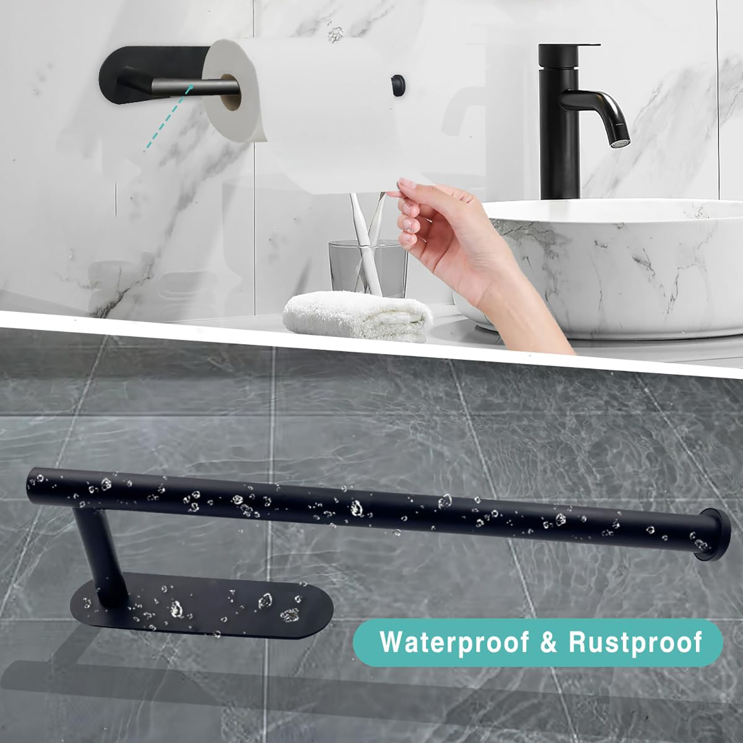 AliExpress Adhesive Kitchen Paper Towel Holder for Cabinets, view 6