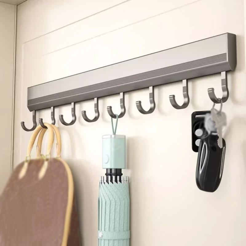 AliExpress Wall-Mounted Aluminum Alloy Kitchen Hook Rack, view 2