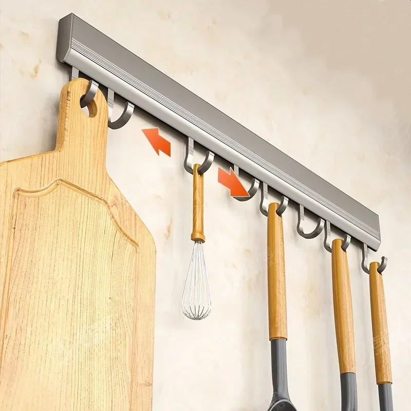 AliExpress Wall-Mounted Aluminum Alloy Kitchen Hook Rack, view 5