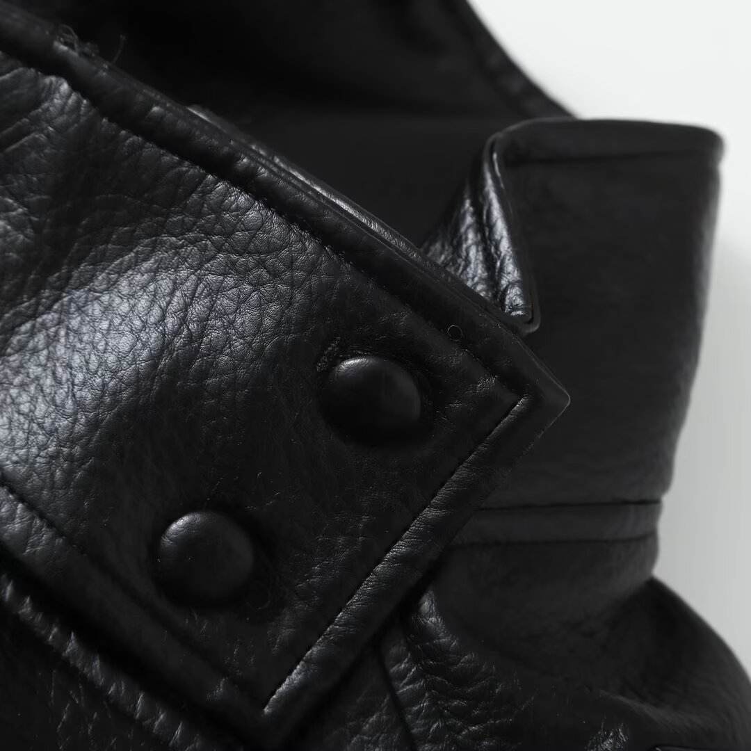 AliExpress KONDALA Casual Chic Black Leather Jackets Women Long Sleeve Buttons Elastic Oversized Coats Fashion 2026 Spring Streetwear Coats, view 6