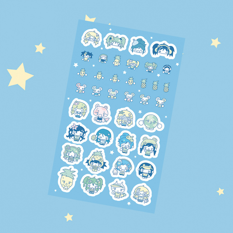 AliExpress Korea Cute Summer Retro Girl Character Stickers Hand Account Phone Case Notebook Diary Planner Scrapbook DIY Decorative Stickers, view 3