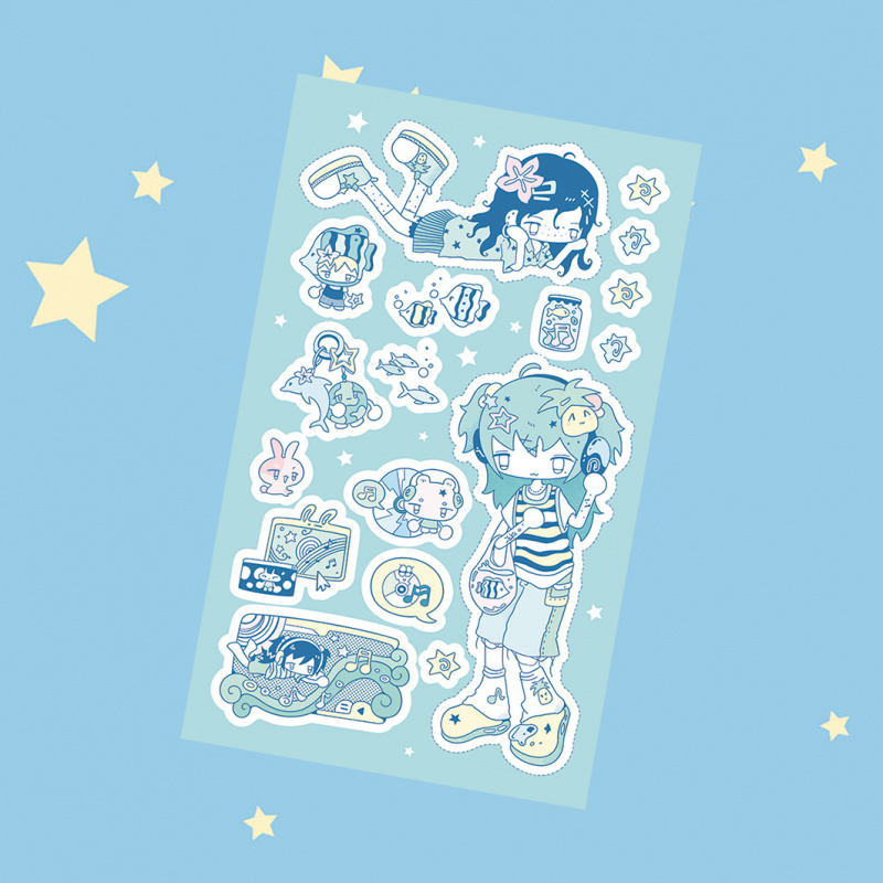 AliExpress Korea Cute Summer Retro Girl Character Stickers Hand Account Phone Case Notebook Diary Planner Scrapbook DIY Decorative Stickers, view 5
