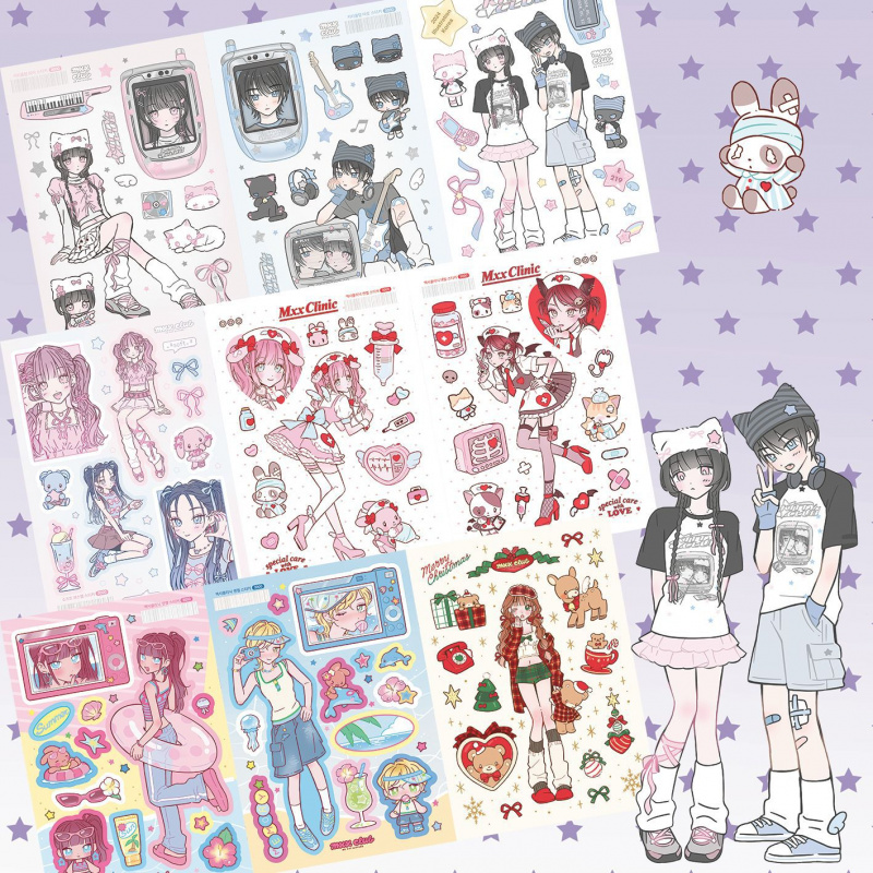 AliExpress Korea MXX Cute Sexy Cartoon Girl Character Stickers Hand Account Diary Notebook Planner Scrapbook DIY Decorative Stickers
