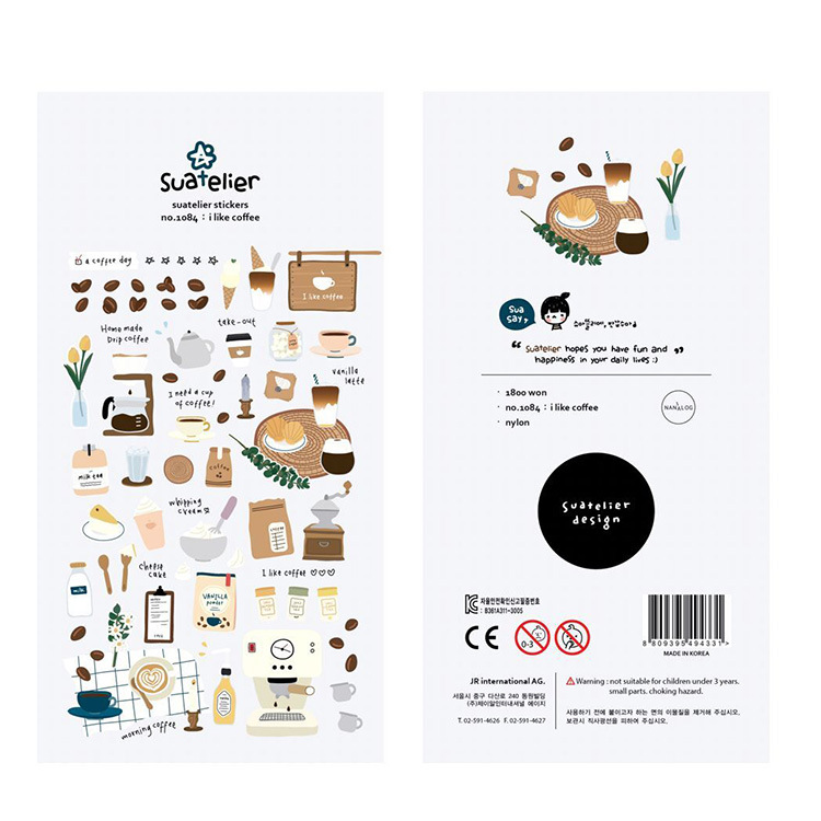 AliExpress Korean Brand Suatelier Collection Daily Food Vlog Stickers DIY Scrapbooking Journey Diary Stationery Stickers Supplies, view 5