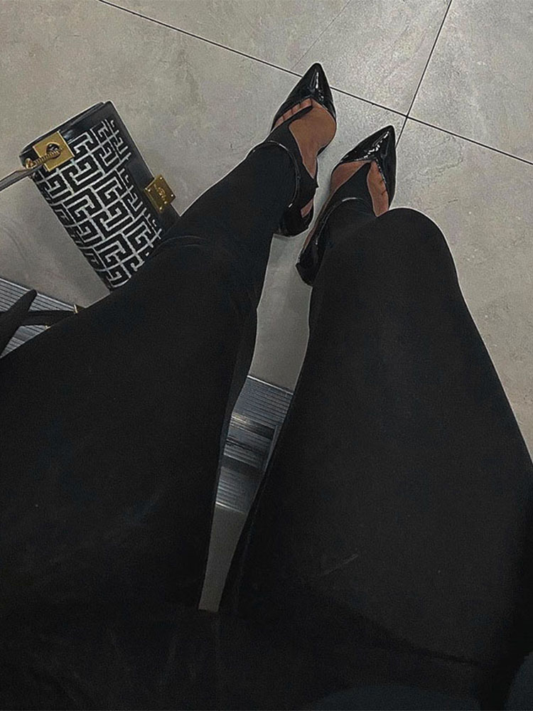 AliExpress Korean Fashion Winter Black High Waisted Skinny Y2K Women Pants Sexy Glitter Casual Club 2022 Leggings Pants Long, view 3