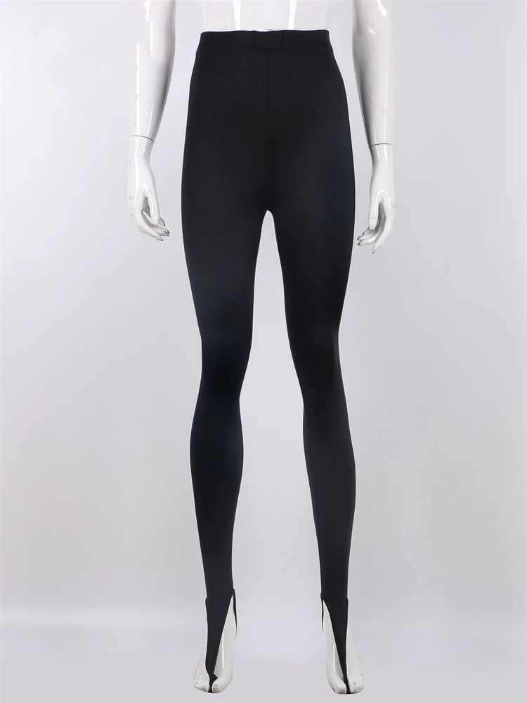 AliExpress Korean Fashion Winter Black High Waisted Skinny Y2K Women Pants Sexy Glitter Casual Club 2022 Leggings Pants Long, view 6
