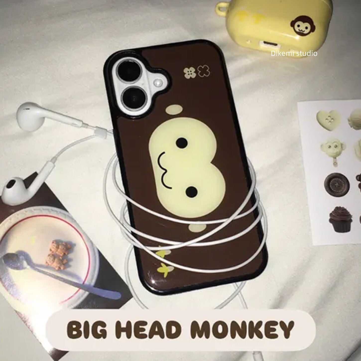 AliExpress Brown and Yellow Monkey Face Silicone Phone Case