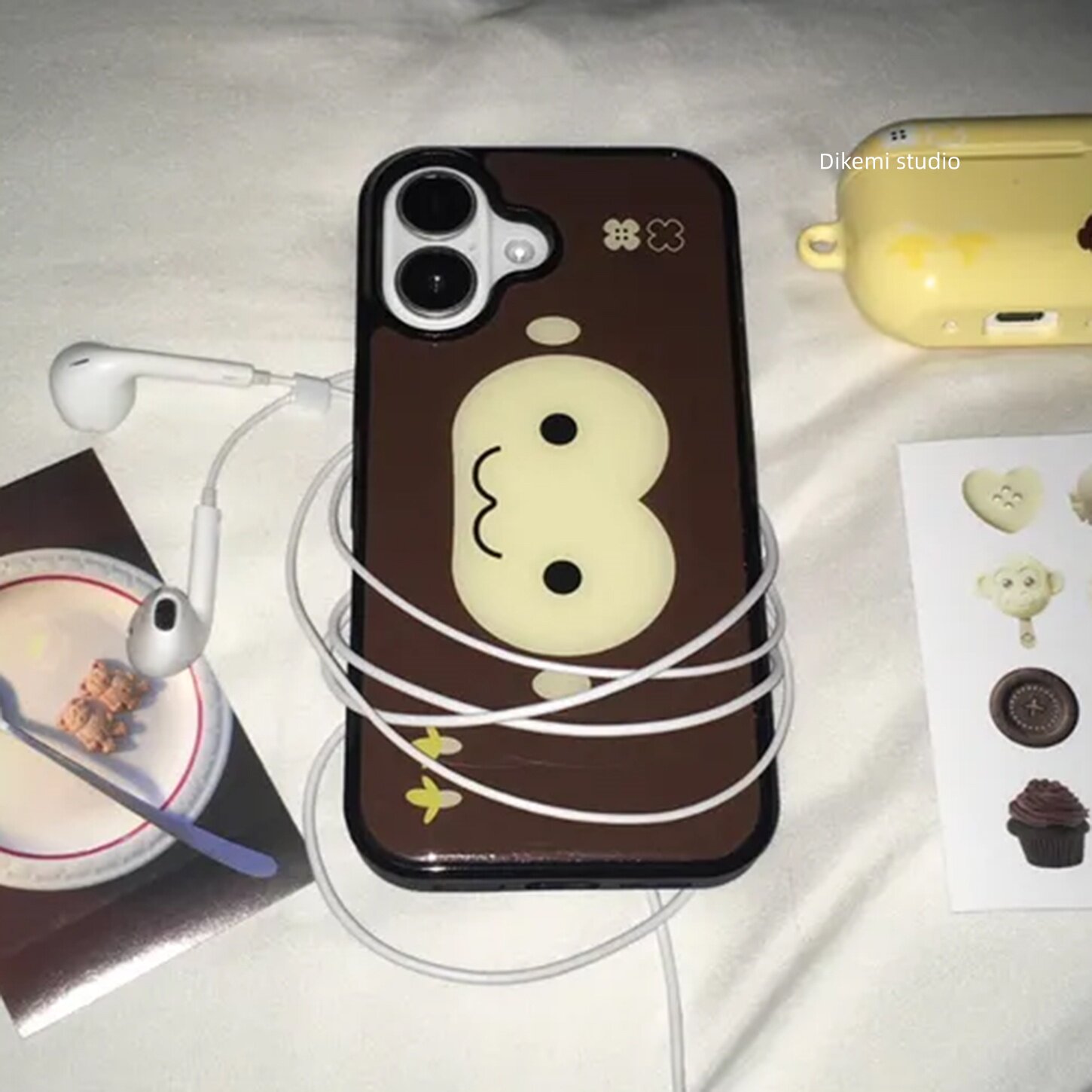 AliExpress Brown and Yellow Monkey Face Silicone Phone Case, view 3