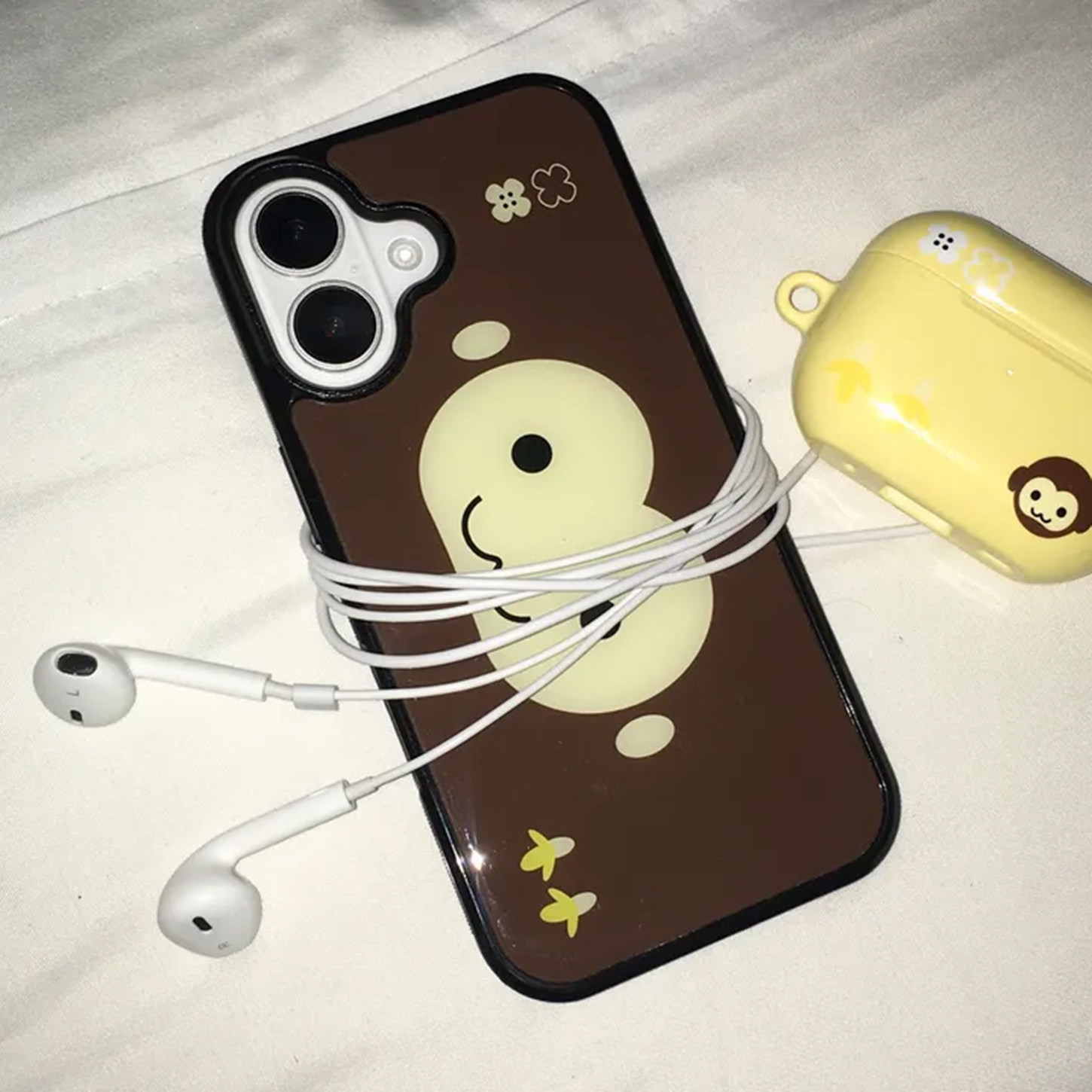 AliExpress Brown and Yellow Monkey Face Silicone Phone Case, view 4