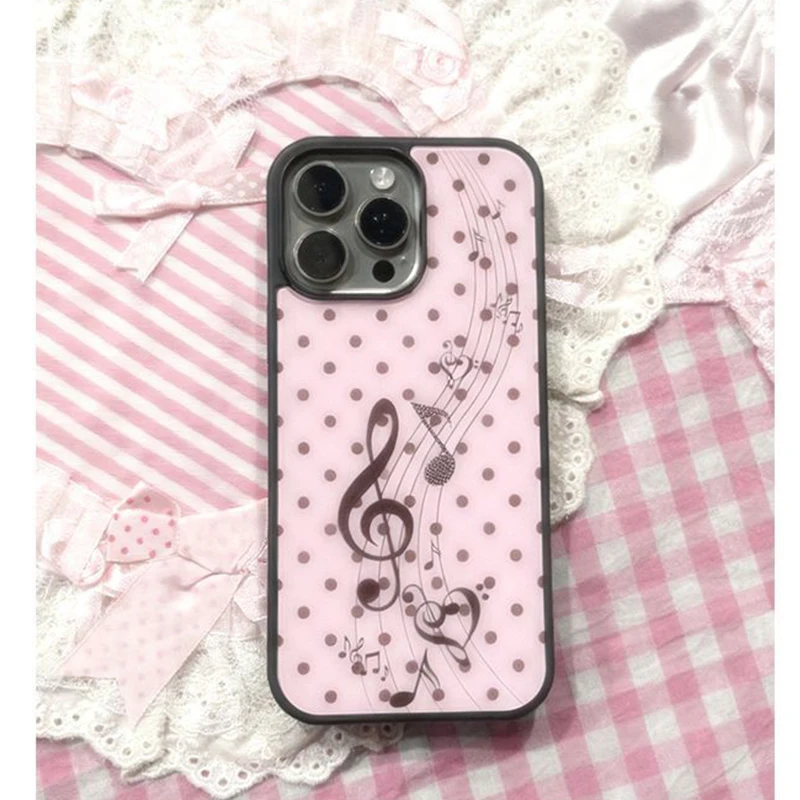 AliExpress Pink and Brown Polka Dot Heart Phone Case