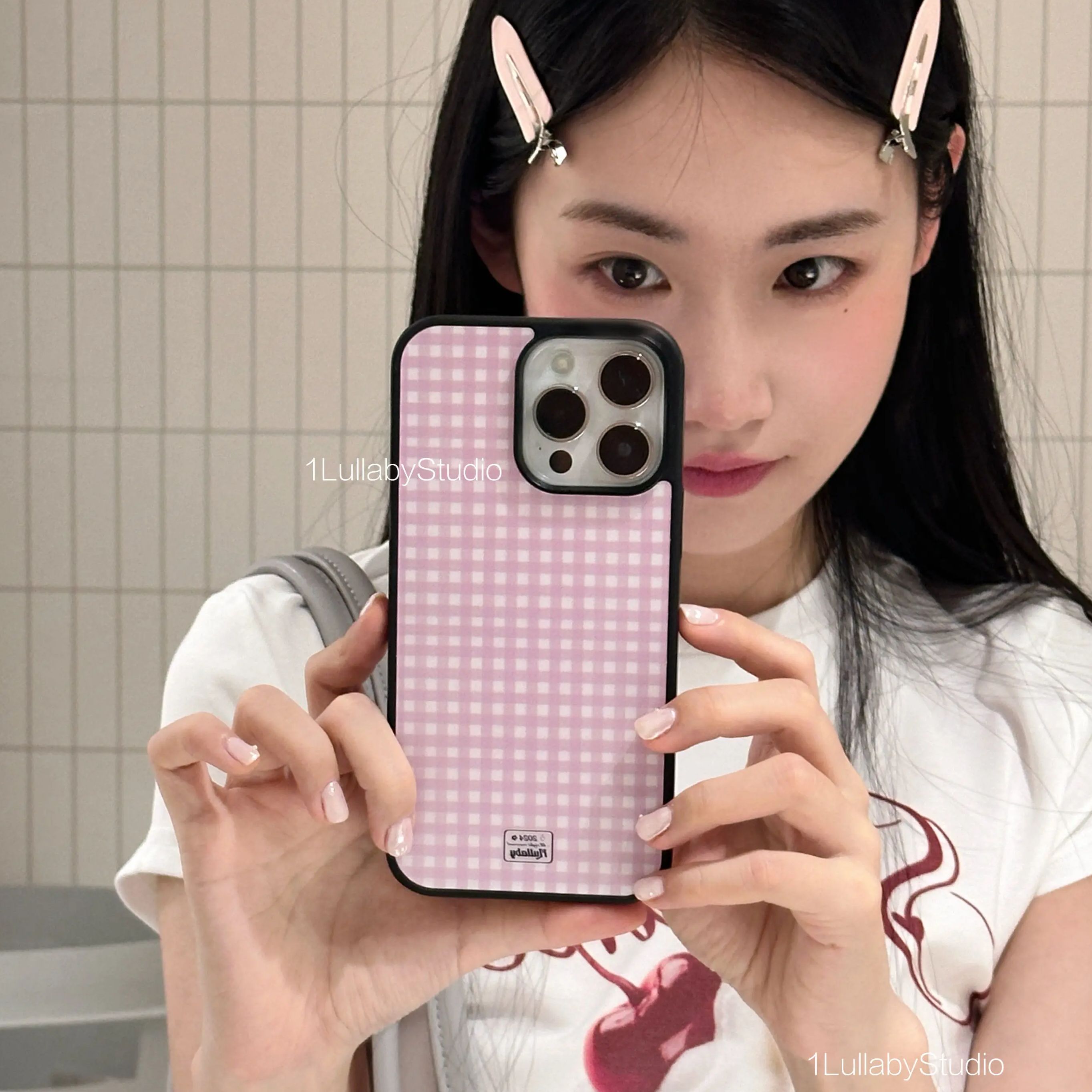 AliExpress Pink and Brown Polka Dot Heart Phone Case, view 5